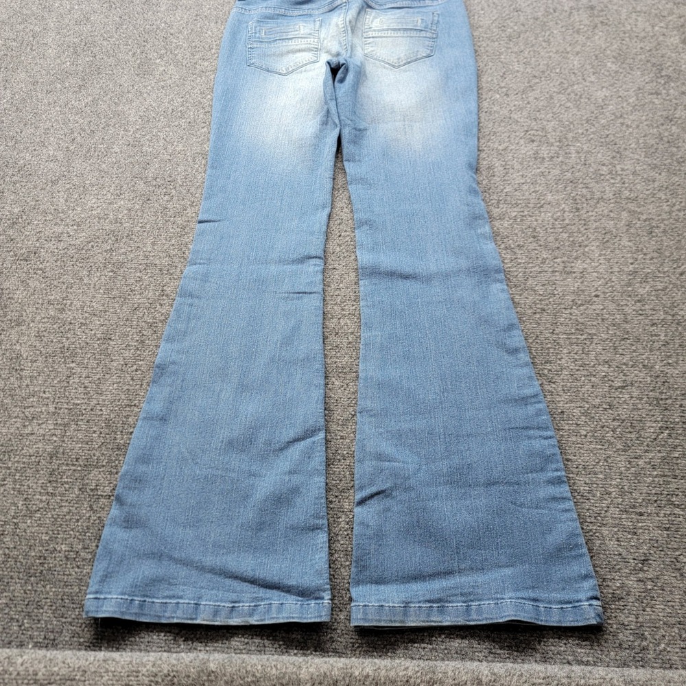 Lola Light Wash Flare Leg Jeans Braided Waist Gold Buttons Size 3